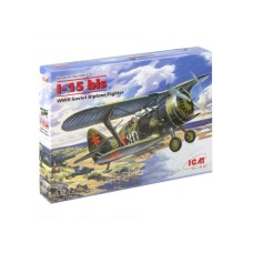 ICM Model Kit Aircraft - I-15 Bis WWII Soviet Biplane Fighter 1:72