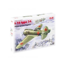 ICM Model Kit Aircraft - I-16 Type 24, WWII Soviet Fighter 1:72